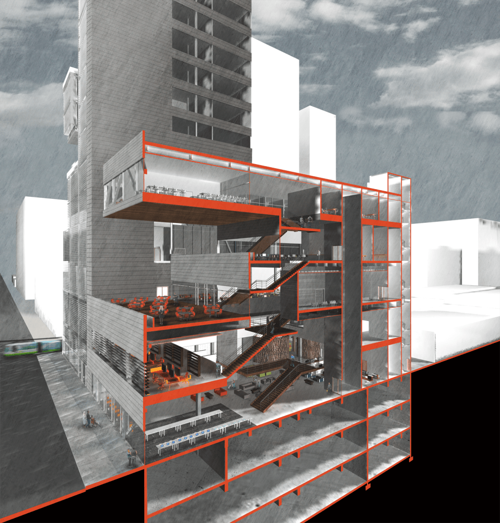 LIBRARY OF TOMORROW – SECTION PERSPECTIVE | Los Angeles 2030 Studio